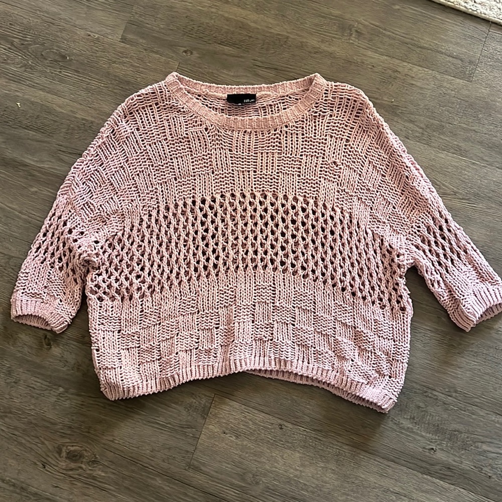 Pink knitted sweater. Size medium. SUPER soft material! Great for layering